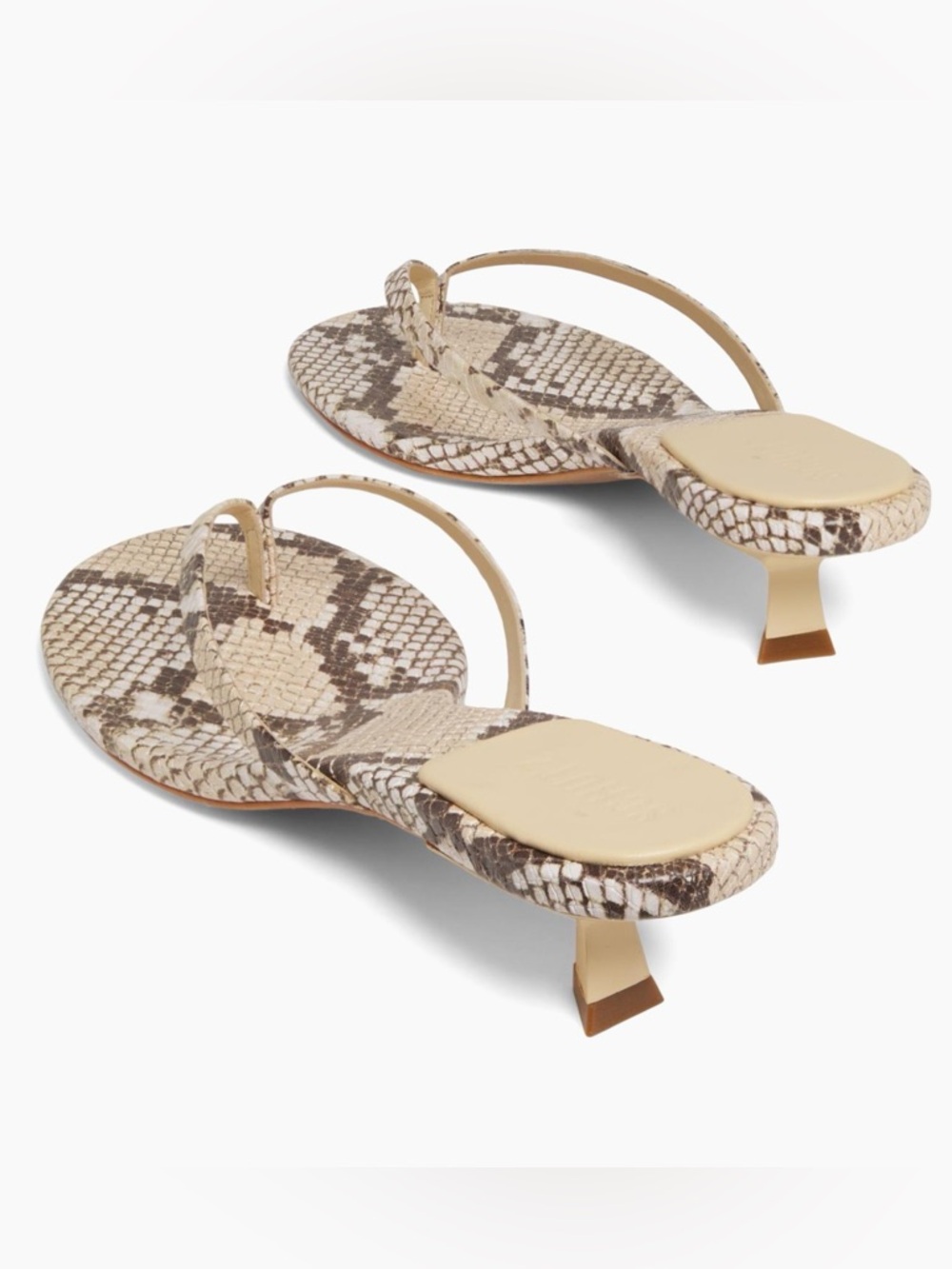 Schutz Carolyn Snake-Print Leather Sandals - Picture 3 of 6